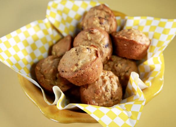 Basket of Apple bircher muesli muffins