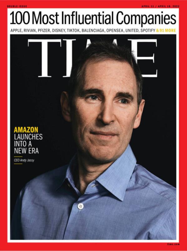 亚马逊首席执行官安迪·雅西登上了《时代》杂志“100家最具影响力公司”的封面;娱乐室一